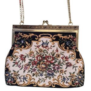 Vintage floral brocade tapestry handbag